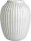 White Ribbed Porcelain Table Vase, 10-inch