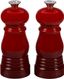 Cerise Red Plastic Salt and Pepper Mill Set, 5"