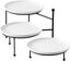 White Ceramic 3-Tier Round Serving Stand with Black Metal Frame