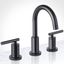 Matte Black Brass Widespread Bathroom Faucet with Drain Assembly