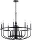 Capitol Hill 30.75" Black Modern 12-Light Chandelier