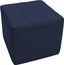 Navy Tufted Square Ottoman with Wood Frame, 16" Height