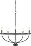 Matte Black 5-Light Industrial Candle Chandelier