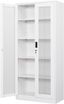 White Glass Door Curio Cabinet with Adjustable Shelves