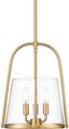 Modern Gold Steel and Glass 3-Light Pendant