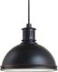 Autumn Bronze Industrial Bowl Pendant with Clear Textured Glass Shade