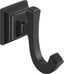 Matte Black Metal Double Robe Hook with Crown Molding Design