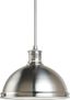 Brushed Nickel 2-Light Pendant with Clear Glass Shade