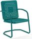 Vintage Turquoise Retro Metal Outdoor Armchair Set