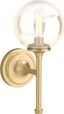 Bellera Brushed Brass 14" Wall Sconce with Glass Globe