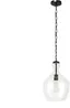 Coastal Beach Cottage 11" Brass and Clear Glass Pendant Light