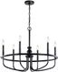 Capitol Hill Modern Black 6-Light Chandelier with Candle Sleeves