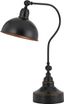 Industrial Dark Bronze Adjustable Arc Desk Lamp with Dome Shade