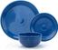 Lapis Blue Ceramic 12-Piece Retro Dinnerware Set