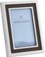 Small Silver and Dark Brown Leather Stainless Steel 4x6 Frame