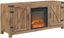 Barnwood 58" Rustic Fireplace TV Stand with Cabinet