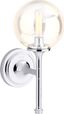 Polished Chrome Glass Globe Dimmable Wall Sconce