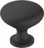 Matte Black Round Cabinet Knob with Mounting Hardware