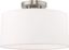 Modern Brushed Nickel Indoor/Outdoor Drum Ceiling Light with Off-White Shade