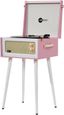 Pink and White 3-Speed Bluetooth Record Player with Built-in Speakers