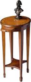 Arielle Olive Ash Burl Round Wood Accent Table with Inlaid Design