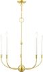 Satin Brass 5-Light Chandelier with Crystal Accents