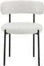 Beacon Cream Boucle Fabric Dining Chair with Black Metal Frame, Set of 2