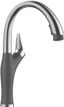 Stainless Steel and Gray Pull-Down Spray Kitchen Faucet