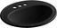 Pennington Black Ceramic Oval Drop-In Bathroom Sink