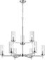 Zire Chrome 9-Light Chandelier with Clear Glass Shades