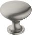 Satin Nickel Round Cabinet Knob with Mounting Hardware