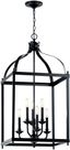 Larkin 18" Black Steel Cage 6-Light Modern Chandelier