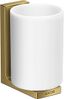 Polished Gold Optic Rectangular Glass Toothbrush Tumbler