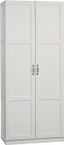 White Particle Board Bathroom Storage Cabinet with Adjustable Shelving