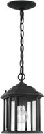 Kent Black Outdoor Pendant Light with Clear Beveled Glass