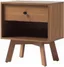 Mocha Mid-Century Modern 1-Drawer Nightstand with Open Shelf