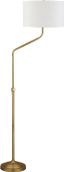 Callum Blackened Bronze Voice-Activated Floor Lamp with Chiffon Shade