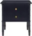 Mina 25" Navy Lacquered Bamboo 2-Drawer Nightstand