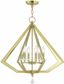 Elegant Diamond Cage Chandelier with Polished Brass Finish and Crystal Accents