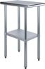 24" x 15" Stainless Steel Utility Table with Galvanized Shelf