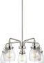 Brushed Nickel 5-Light Chandelier with Clear Seeded Glass Shades