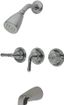 Brushed Nickel Wall Mounted Tub and Shower Faucet Set