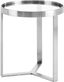 Silver Round Metal and Glass Accent Side Table