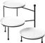 White Ceramic 3-Tier Round Serving Stand with Black Metal Frame