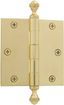 Grandeur 3.5" Unlacquered Brass Door Hinge with Acorn Tips