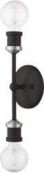 Black and Brushed Nickel 2-Light ADA Vanity Sconce