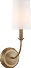 Vibrant Gold Brass and Silk Shade Sconce