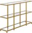 Greenwich Brass and Glass Console Table with Storage, 42"