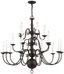 Bronze 36-Inch 20-Light Candelabra Chandelier