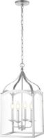 Ruth 4-Light Silver Glass LED Lantern Chandelier